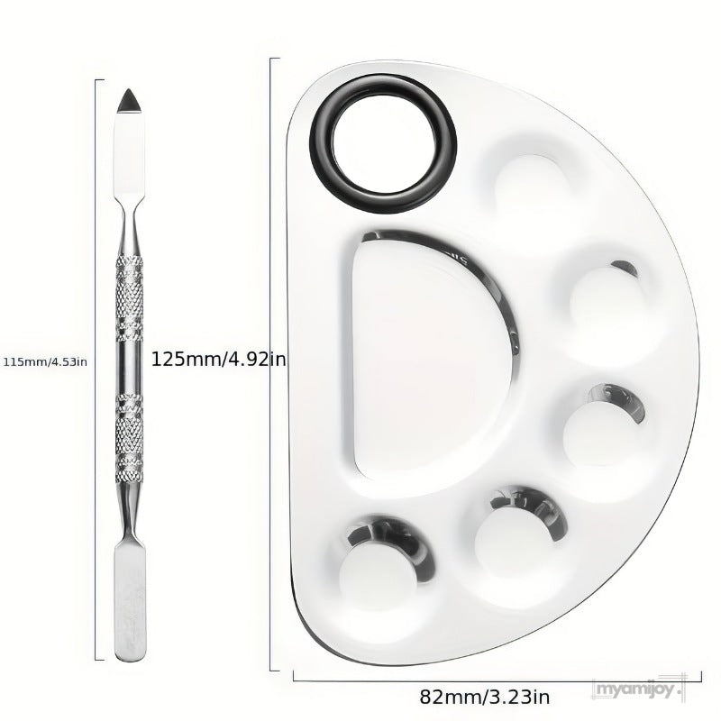 Artist’s Choice: Premium Edelstahl-Mischtablett &amp; Spatel für Make-up-Profis